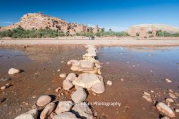 Walkway over Asif Ounila to Ait Ben Haddou Unesco World Heritage Site, Morocco