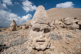 Statue of Head of King Antiochos I at the top of Mount Nemrut, Turkey