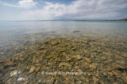 Rocks in the clear waters of Lake Sevan, Armenia