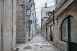 Empty streets in Dubrovnik Old Town, Croatia