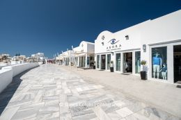 Empty streets and shops in Oia, Santorini, Greece during Covid 19