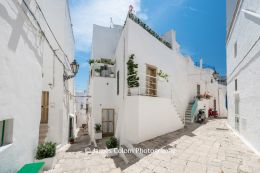 Empty streets in Ostuni, Puglia, Italy during Covid 19