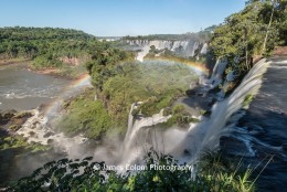 Rainbow over waterfalls at Iguazu, Argentina