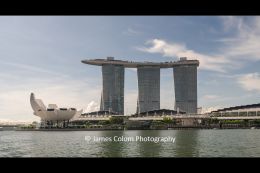 Marina Bay Sands with the Artscience Museum as seen from Marina Bay, Singapore
