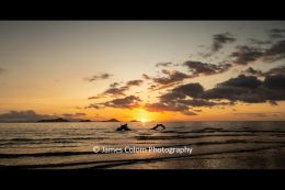 Sunset over Komodo Island from Badjo, Flores, Indonesia