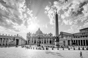 Saint Peter's Square, Vatican City Black and White Sunset