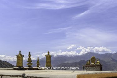 Snowy mountains as seen from Sera Monastery in Lhasa, Tibet, China