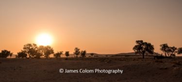 Sunset over Sossussvlei Camp, Namib Naukluft National Park, Namibia