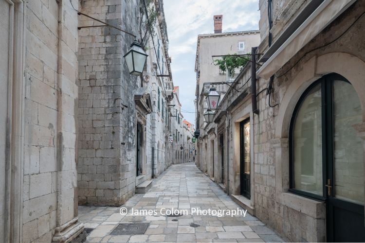 Empty streets in Dubrovnik Old Town, Croatia