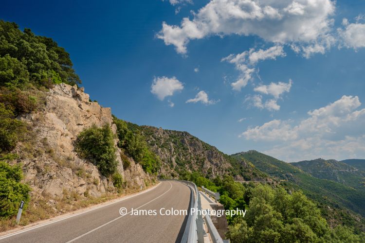 Bends on SS125 Road near Gorropu Canyon, Sardinia
