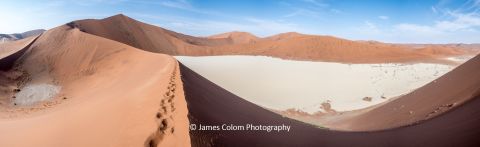 Walking up the tallest sand dunes in the world, Sossusvlei, Namibia, Africa