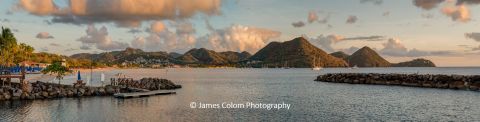 Sunset over Rodney Bay from The Landings Resort, Saint Lucia, Caribbean